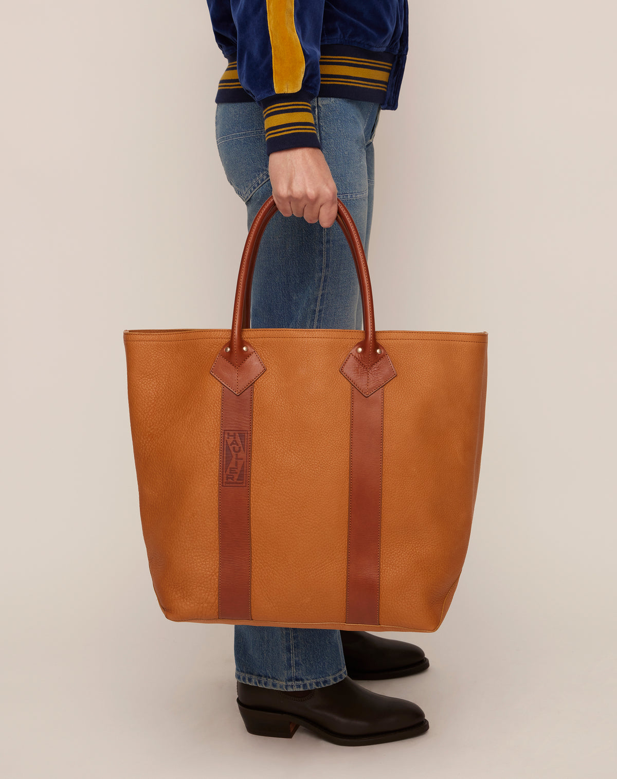 Leather Utility Tote - Cognac