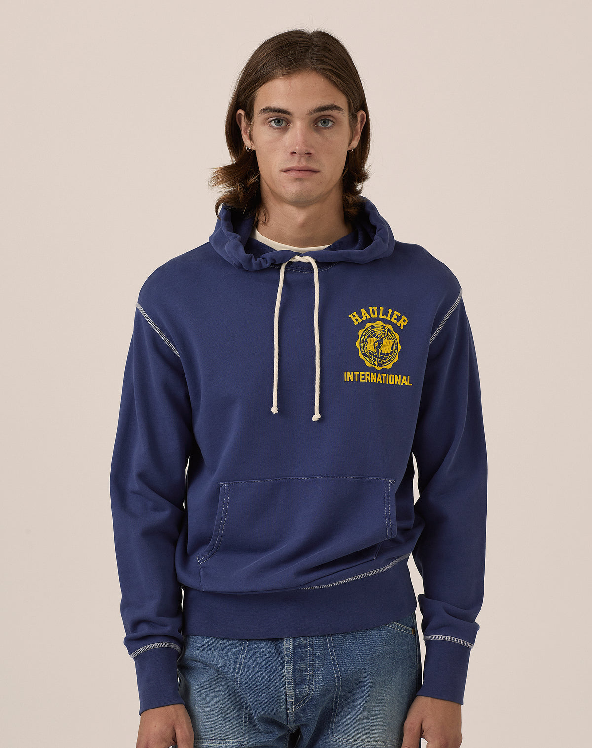 Brockton Hooded Sweatshirt - Washed Navy Fleece
