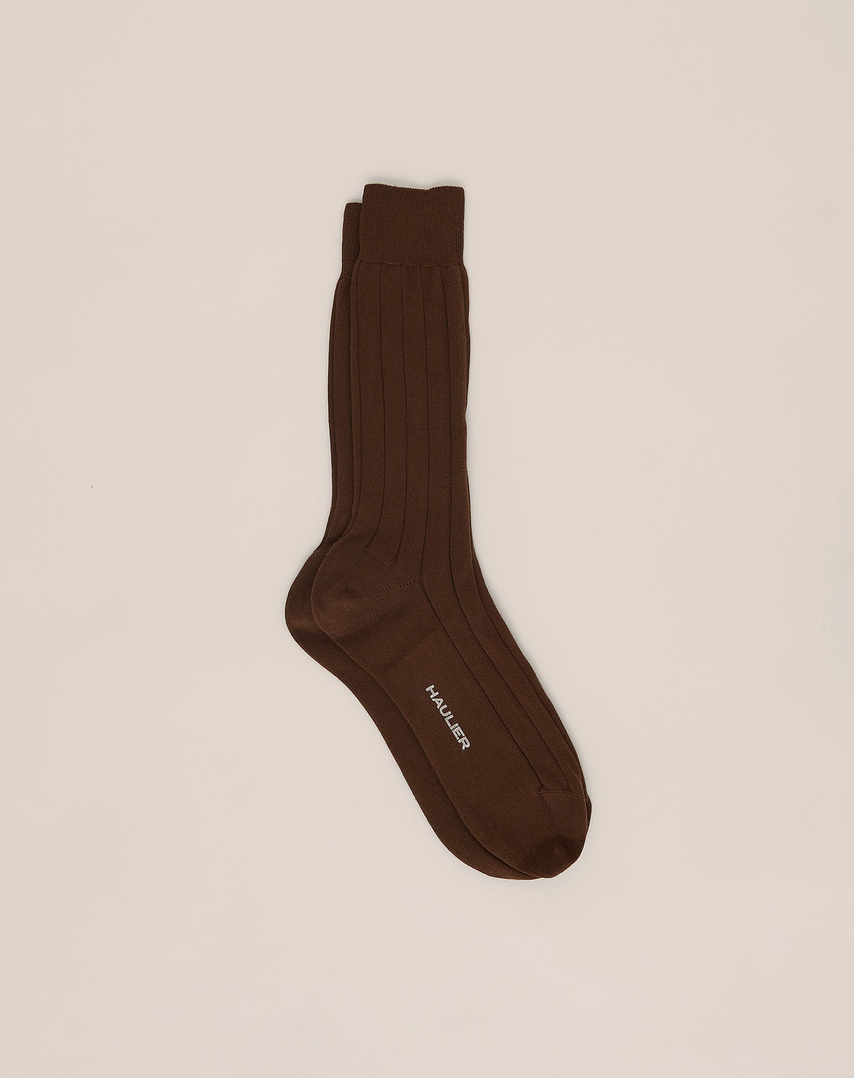 Wide Rib Cotton Sock - Tan