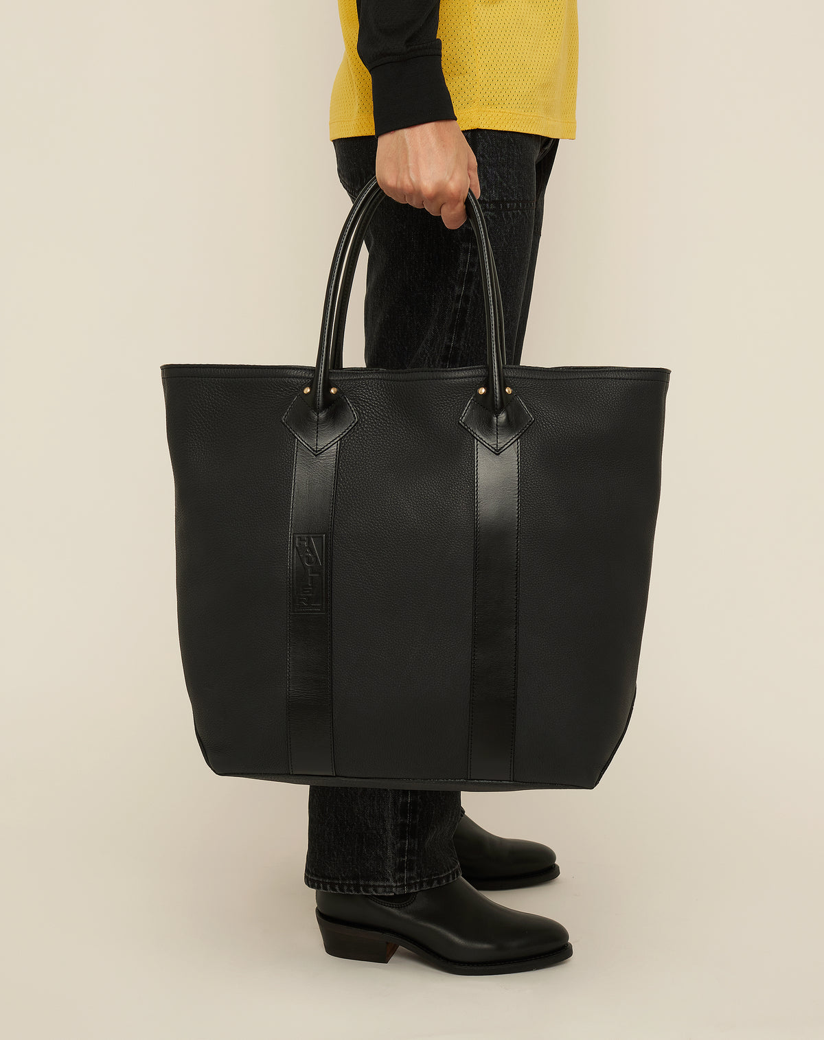 Leather Utility Tote - Black