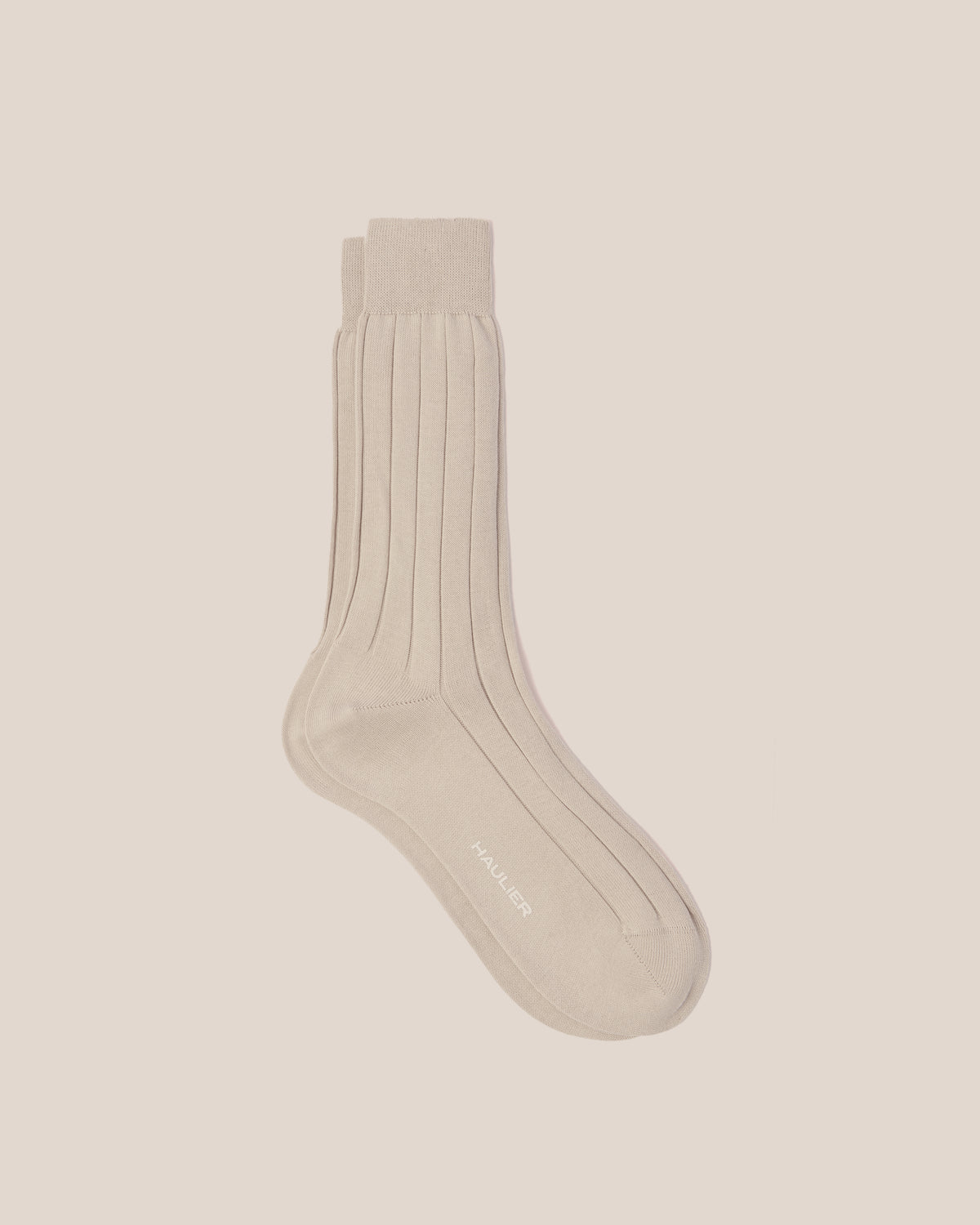 Wide Rib Cotton Sock - Ecru