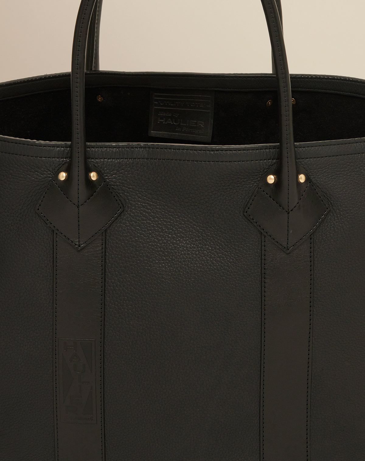 Leather Utility Tote - Black