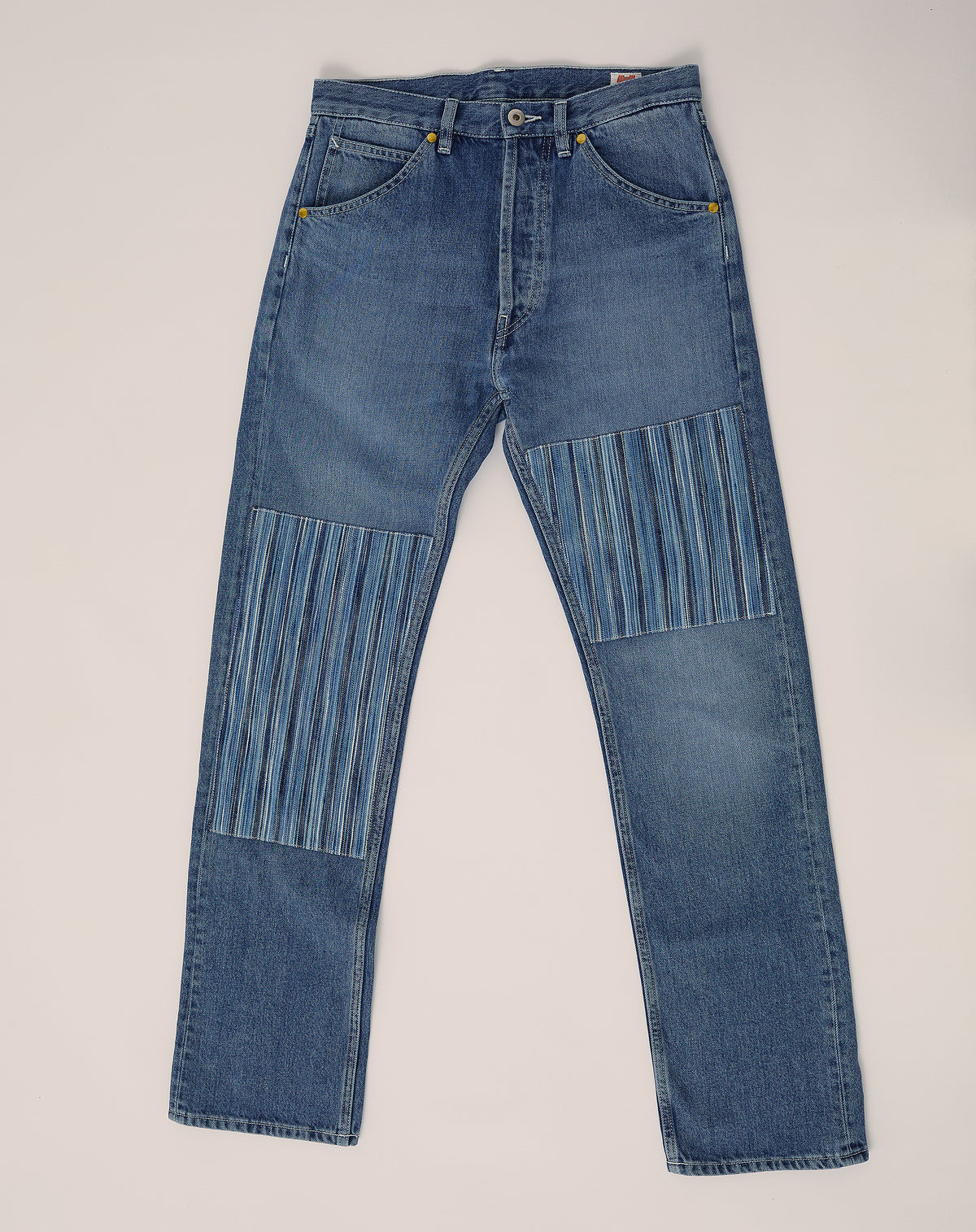 Patchwork Jean - Vintage Wash / Striped Weave