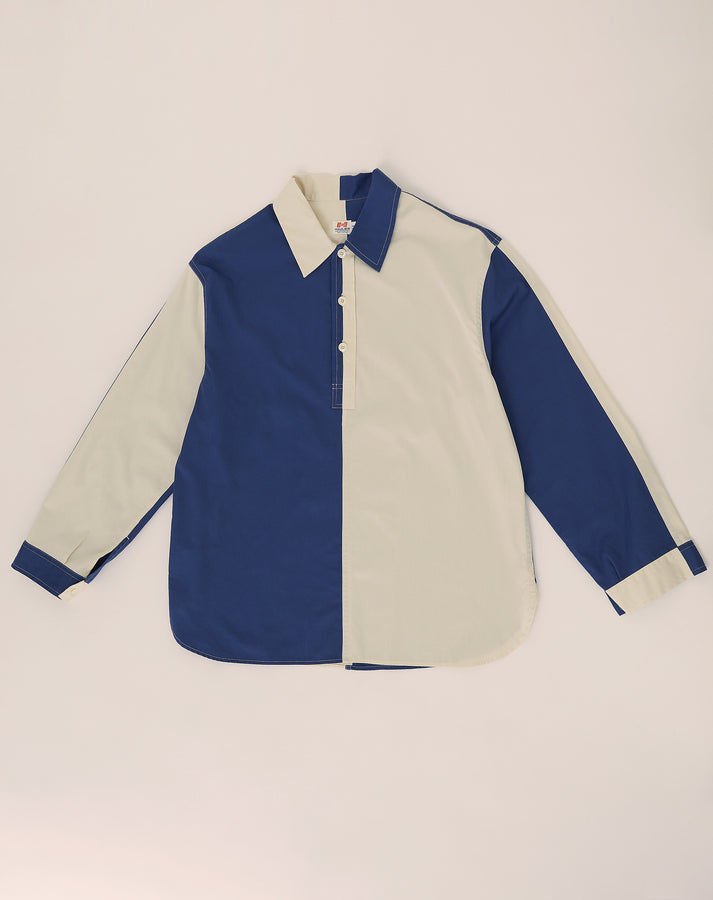 Athletic Shirt - Mid Blue + Ecru