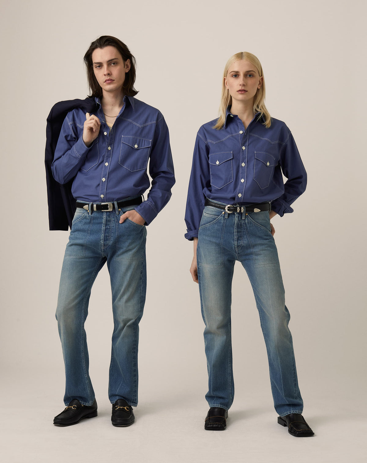 Mel Western Shirt - Mid Blue