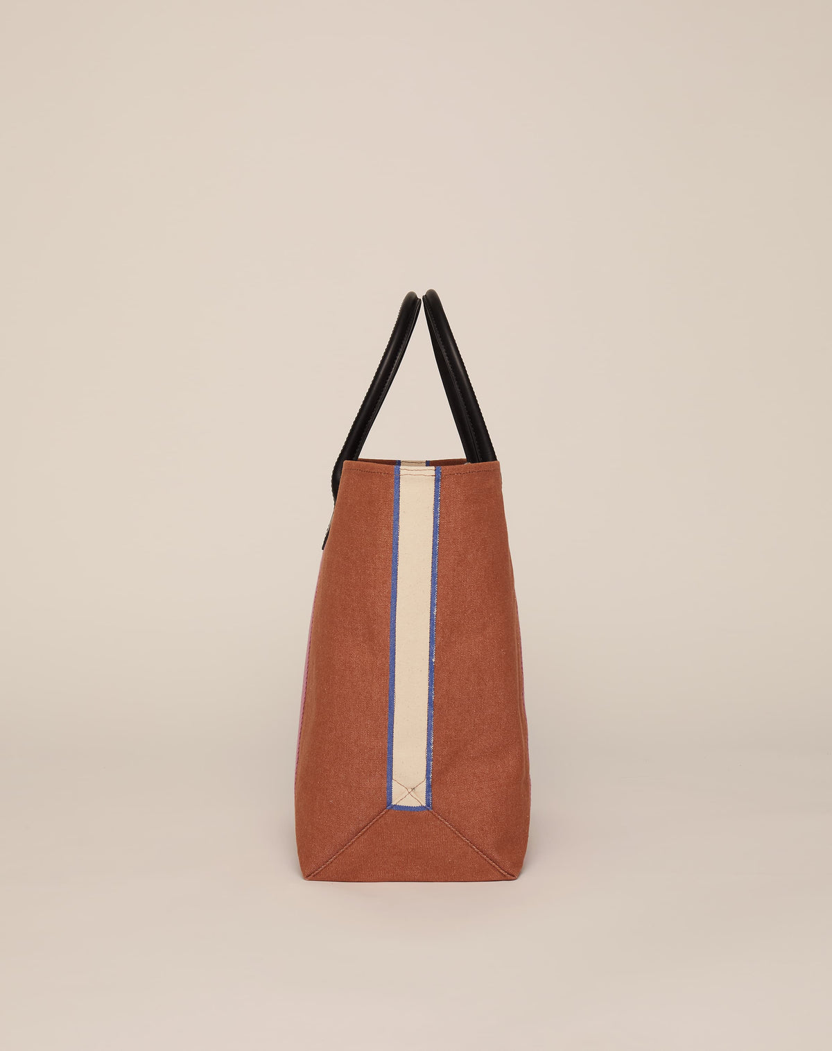 Medium Utility Tote - Tan with Dusty Pink Webbing