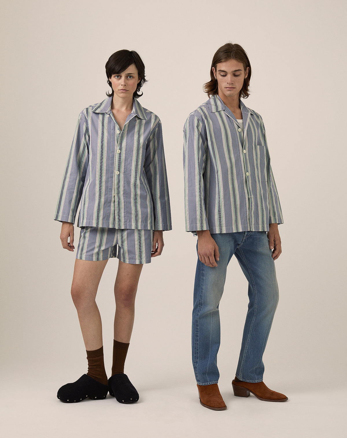 Surplus Pyjama Short - Multistripe Poplin