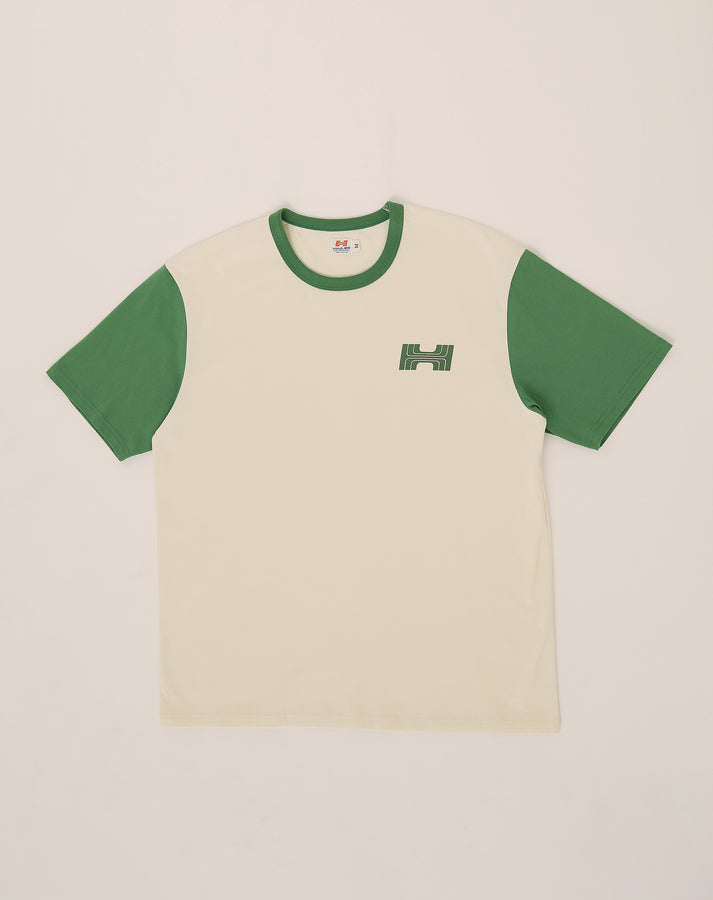 Athletic Tee- Ecru and Washed Ivy