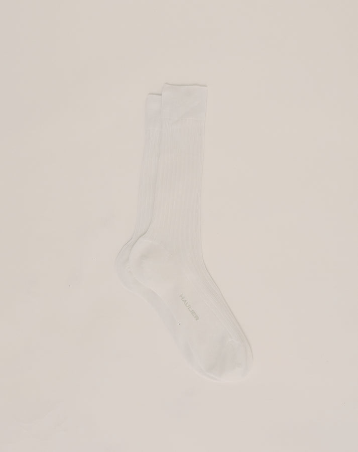Fine Mercerised Cotton Sock - White